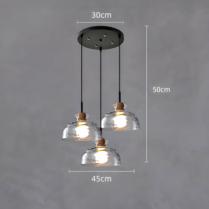 Glas Hängeleuchte TOKYO – Minimalistische Deckenlampe mit 1 oder 3 Köpfen