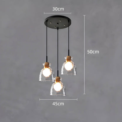 Glas Hängeleuchte TOKYO – Minimalistische Deckenlampe mit 1 oder 3 Köpfen
