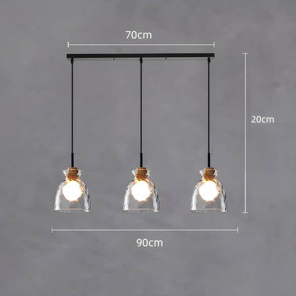 Glas Hängeleuchte TOKYO – Minimalistische Deckenlampe mit 1 oder 3 Köpfen