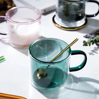 Amber Glasbecher - Haltbarer, Hitzebeständiger Kaffee- und Teebecher