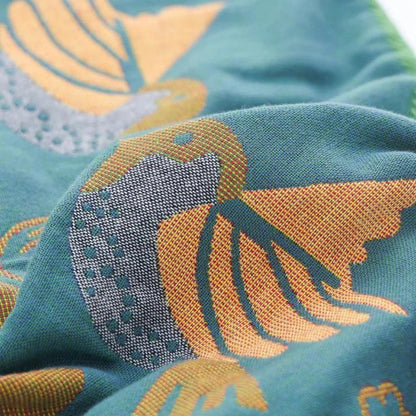 Garduru gestickte Vogel-Kissenbezüge mit Blumenmotiv in Teal
