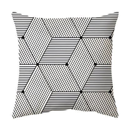 Garduru geometrisches Schwarz-Weiß-Kissen für stilvolle Dekoration