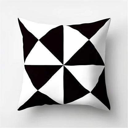Garduru geometrisches Schwarz-Weiß-Kissen für stilvolle Dekoration