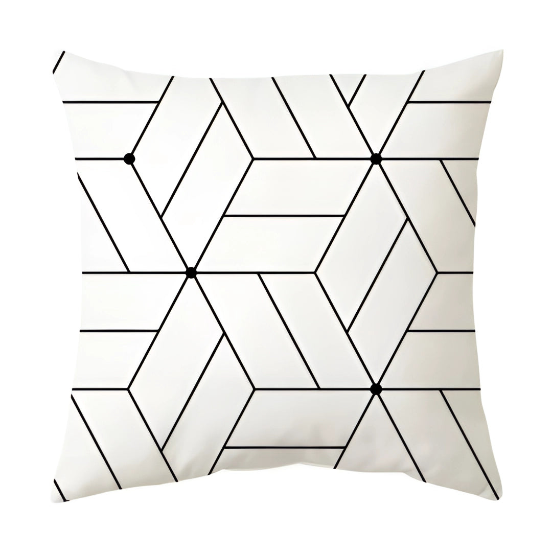 Garduru geometrisches Schwarz-Weiß-Kissen für stilvolle Dekoration