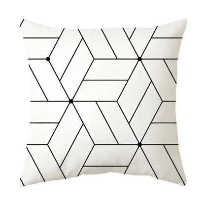 Garduru geometrisches Schwarz-Weiß-Kissen für stilvolle Dekoration
