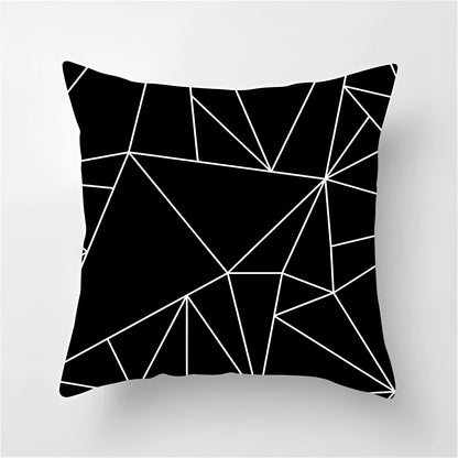 Garduru geometrisches Schwarz-Weiß-Kissen für stilvolle Dekoration