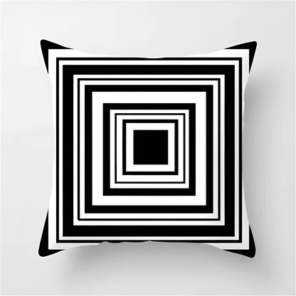 Garduru geometrisches Schwarz-Weiß-Kissen für stilvolle Dekoration