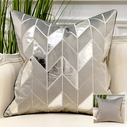 Garduru Samt Dekokissen mit geometrischem Design und Goldakzenten