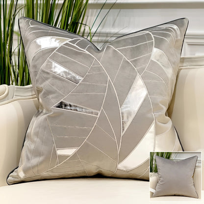 Garduru Samt Dekokissen mit geometrischem Design und Goldakzenten