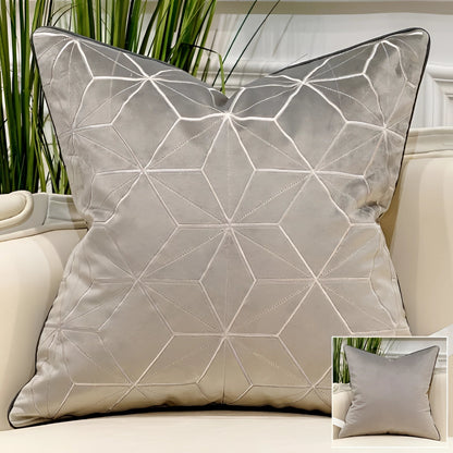 Garduru Samt Dekokissen mit geometrischem Design und Goldakzenten