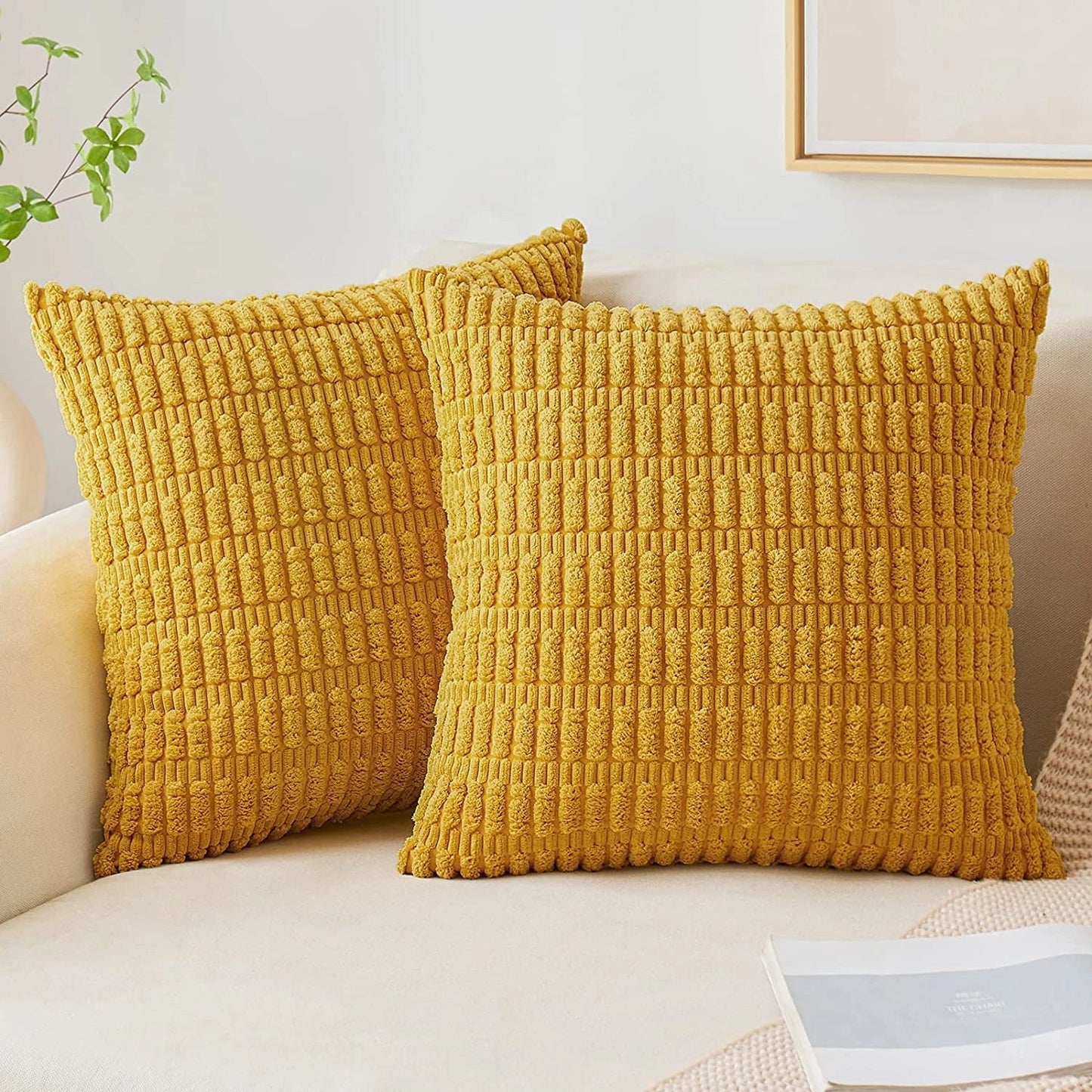 Garduru Corduroy-Kissen für stilvolle Sofa- und Lendenkissen-Dekoration