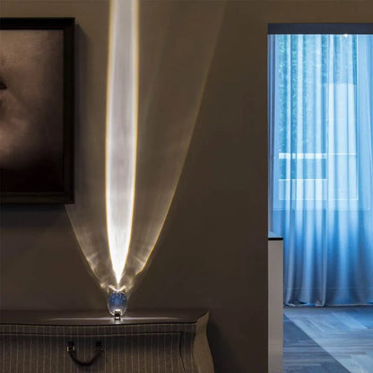 Kristall LED Tischlampe "Auge des Himmels" – Italienische Designer Nachttischprojektorlampe für Wohn- und Schlafzimmerdekoration