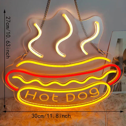 QuickBite - Fastfood Neon Bord Nachtlamp