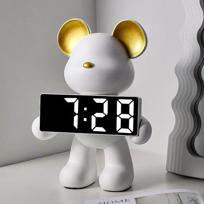 UrbanGlow – Moderner Digitaluhr in stilvollem Teddybär-Design