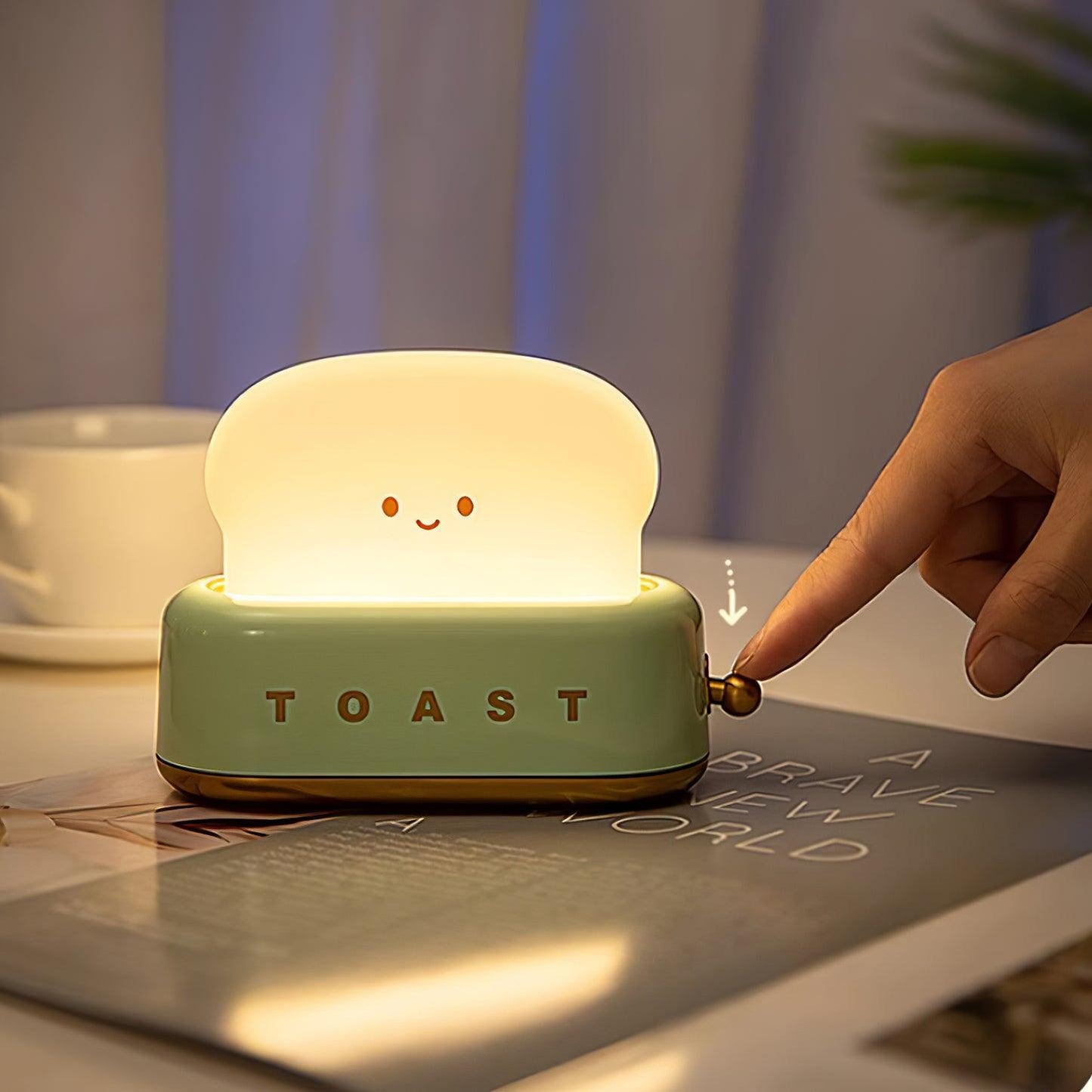 Garduru Toaster Design LED Tischlampe | Kabellos | Eingebaute Batterie | Perfekte Deko