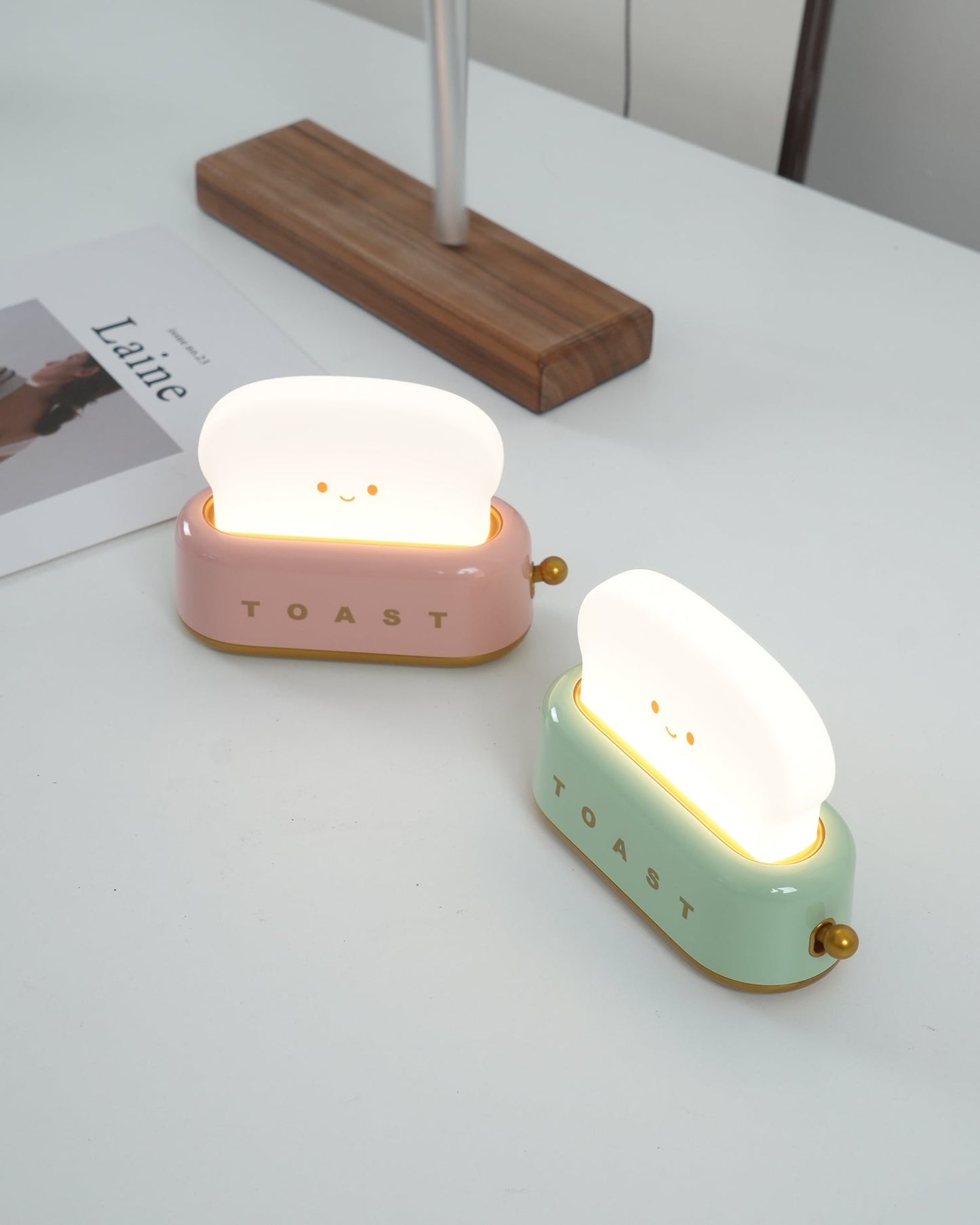 Garduru Lampe – Tragbare Brot-Toast Cartoon LED Nachtlampe