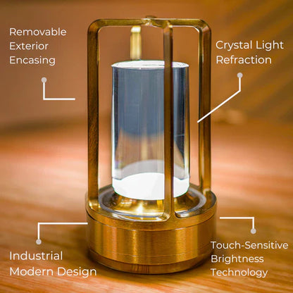 Crystal Glow Laterne – Wiederaufladbare, dimmbare LED Lampe mit Fernbedienung für moderne Innenräume