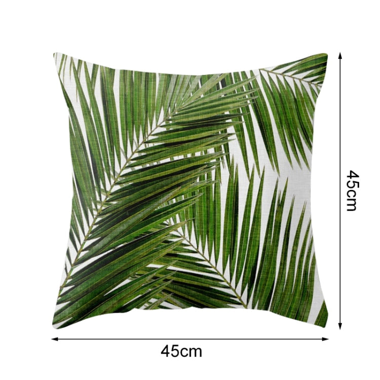 Tropical Pflanzen Kissenbezug – 45x45 cm – Sommerliches Blattmuster aus Peach Skin Velvet