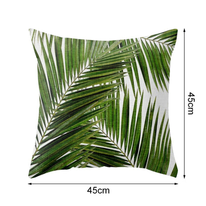 Tropical Pflanzen Kissenbezug – 45x45 cm – Sommerliches Blattmuster aus Peach Skin Velvet