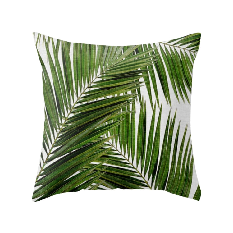 Tropical Pflanzen Kissenbezug – 45x45 cm – Sommerliches Blattmuster aus Peach Skin Velvet