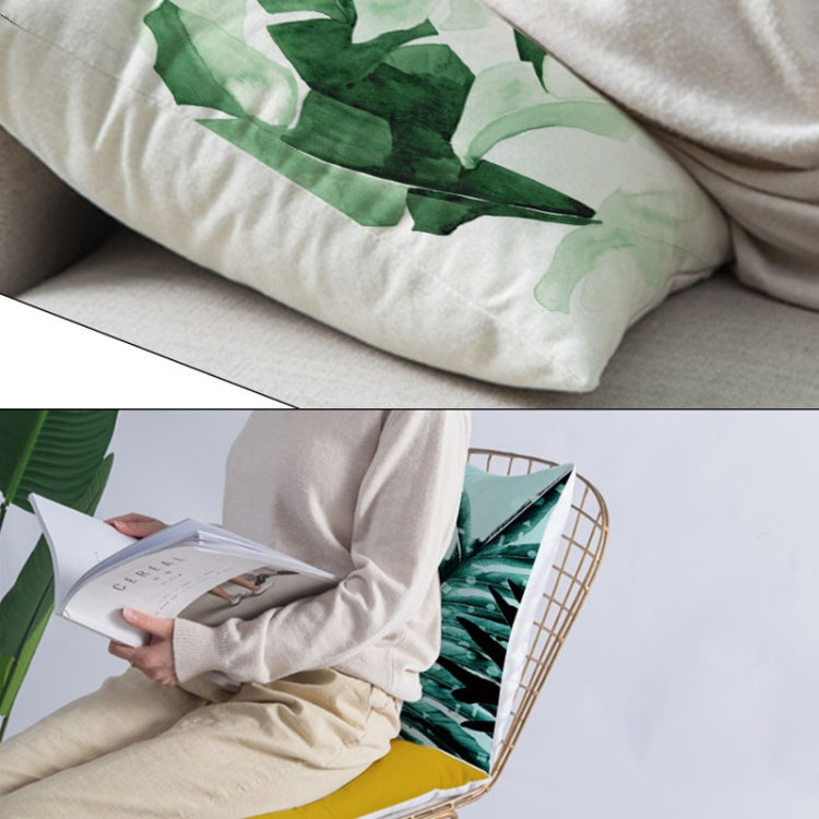Tropical Plants Kissenbezug – 45x45 cm – Sommerliches Blätterdesign aus Peach Skin Velvet