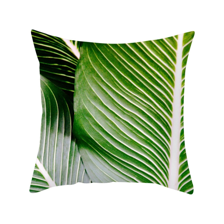 Tropical Plants Kissenbezug – 45x45 cm – Sommerliches Blätterdesign aus Peach Skin Velvet