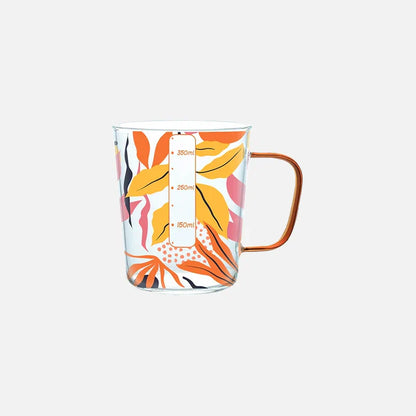 TropicalSip - Glas-Tasse mit kontrastierendem Griff und farbigem Druck