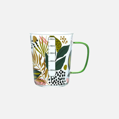 TropicalSip - Glas-Tasse mit kontrastierendem Griff und farbigem Druck