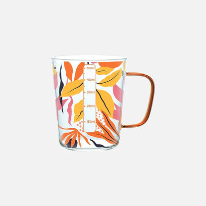 TropicalSip - Glas-Tasse mit kontrastierendem Griff und farbigem Druck