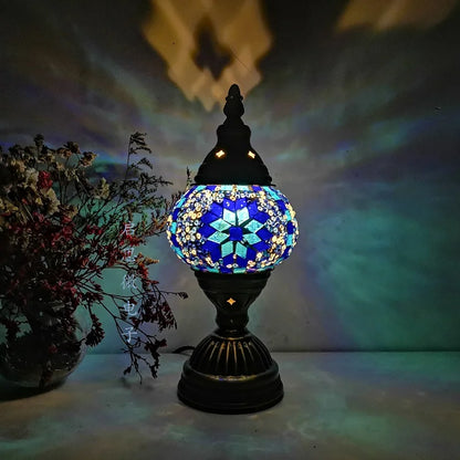 Türkische Mosaik Tischlampe – Handgefertigtes künstlerisches Nachttischlicht