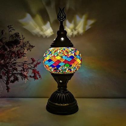 Türkische Mosaik Tischlampe – Handgefertigtes künstlerisches Nachttischlicht
