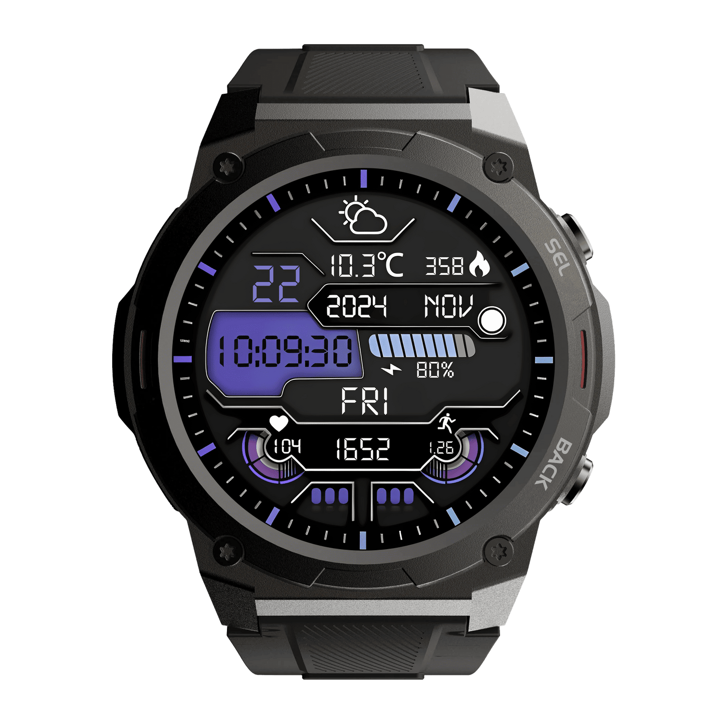 Smartwatch Rugged Wasserdicht Fitness Outdoor Tracker