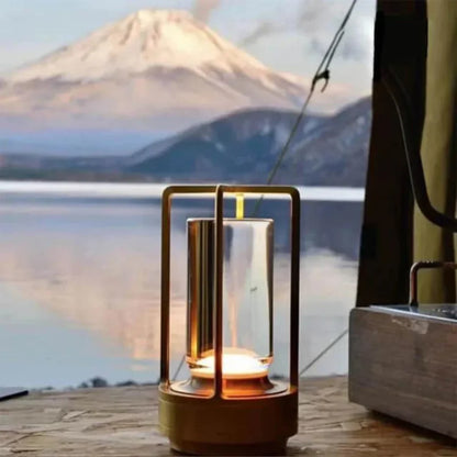 Crystal Glow Laterne – Wiederaufladbare, dimmbare LED Lampe mit Fernbedienung für moderne Innenräume