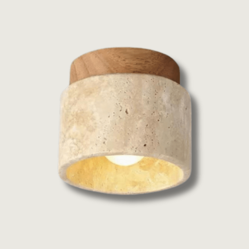 Licht von Travertin - Elegante Deckenlampe für Treppenhaus