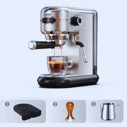 Slim Espresso Maschine – 20-Bar Halbautomatische Kaffeemaschine für ESE-Pads & gemahlenen Kaffee