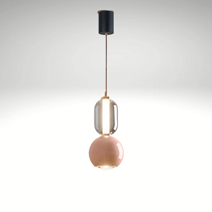Skandinavische Kreativaufhängung aus Eisen und Glas – Moderne Minimalistische Lampe