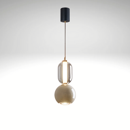 Skandinavische Kreativaufhängung aus Eisen und Glas – Moderne Minimalistische Lampe