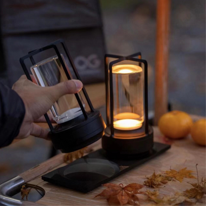 Crystal Glow Laterne – Wiederaufladbare, dimmbare LED Lampe mit Fernbedienung für moderne Innenräume