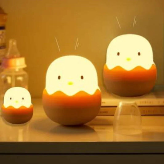 Niedliche Kuiken Nachttischlampe für Kinder – LED-Ei-Design für das Kinderzimmer