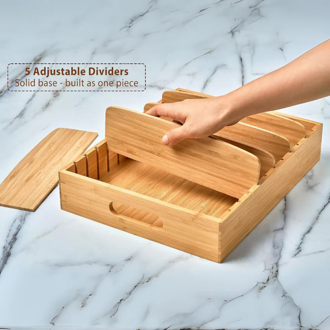 Bamboo-Deckel-Organizer für die Küche – Effiziente und platzsparende Aufbewahrungslösung
