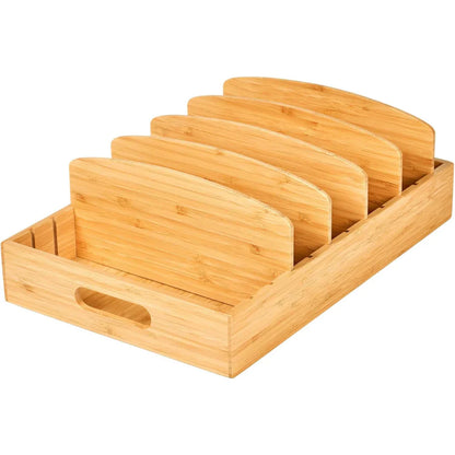 Bamboo-Deckel-Organizer für die Küche – Effiziente und platzsparende Aufbewahrungslösung