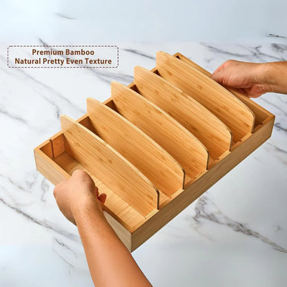 Bamboo-Deckel-Organizer für die Küche – Effiziente und platzsparende Aufbewahrungslösung
