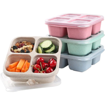 Bento-Style 4-Fach Meal-Prep-Boxen im 4er-Pack – Nachhaltig und Praktisch