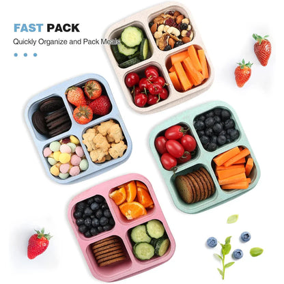 Bento-Style 4-Fach Meal-Prep-Boxen im 4er-Pack – Nachhaltig und Praktisch