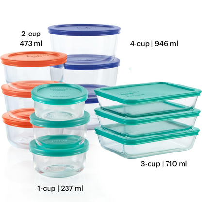 Garduru STORAGE SET – 12-teiliges Glas-Aufbewahrungsset mit Klickdeckeln für Frische & nachhaltige Küchenorganisation