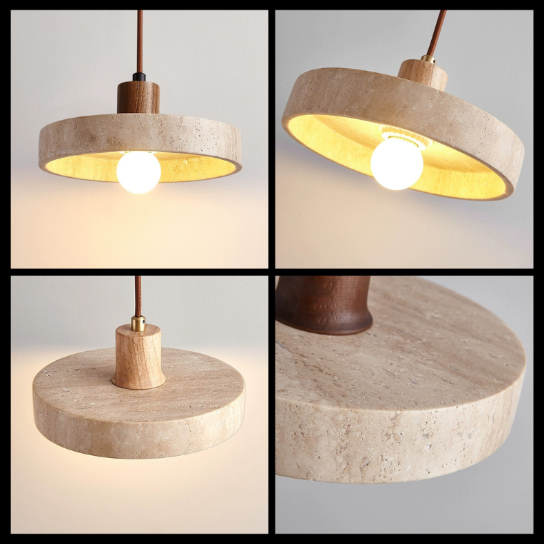 Vintage Wabi Sabi Hängelampe aus Stein – Natürliche Eleganz und Minimalistisches Design