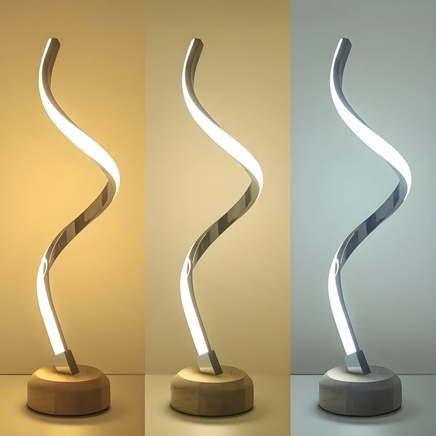 Garduru Lampe – Moderne LED Holz Tischlampe