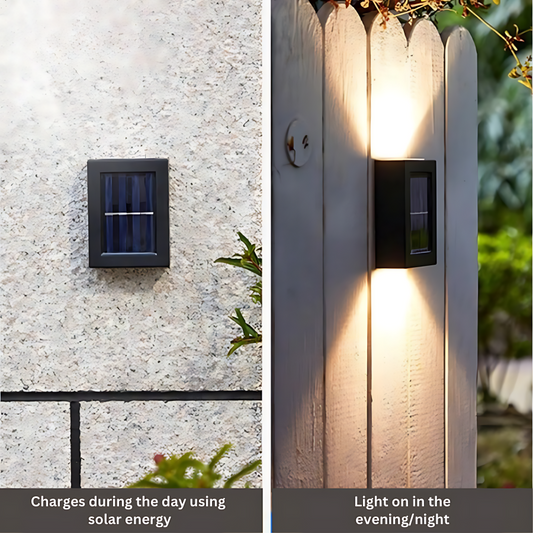 Drahtlose Solar-Gartenbeleuchtung LED-Wandlampen für stimmungsvolle Außenbeleuchtung