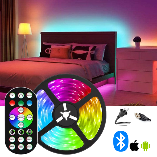 Lebendige RGB LED Streifenlichter - Bluetooth anpassbarer Farbwechsel-Lichtstreifen für die Wohnkultur