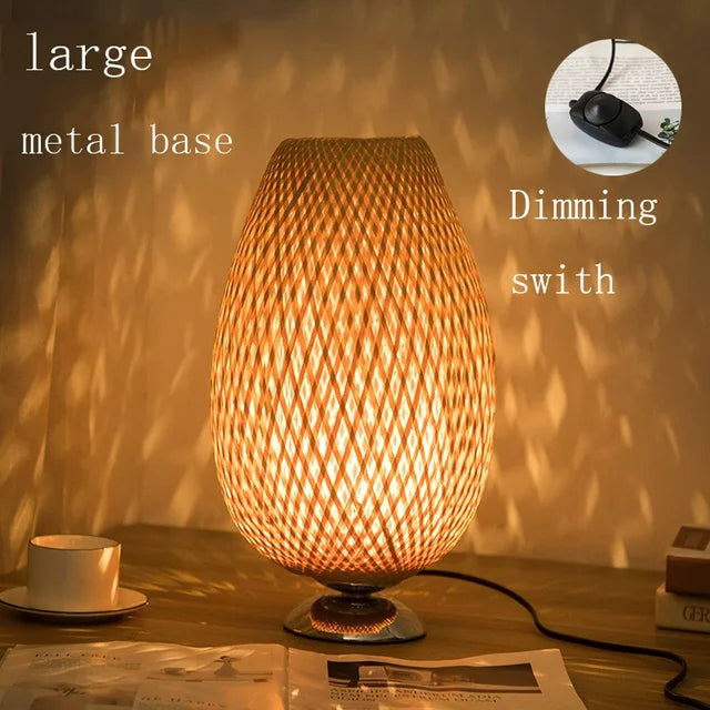 Vintage Bambooleuchte für Wohnkultur und Bürolampe